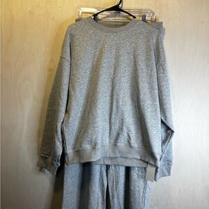 Gray Sweatshirt and Sweatpants Set